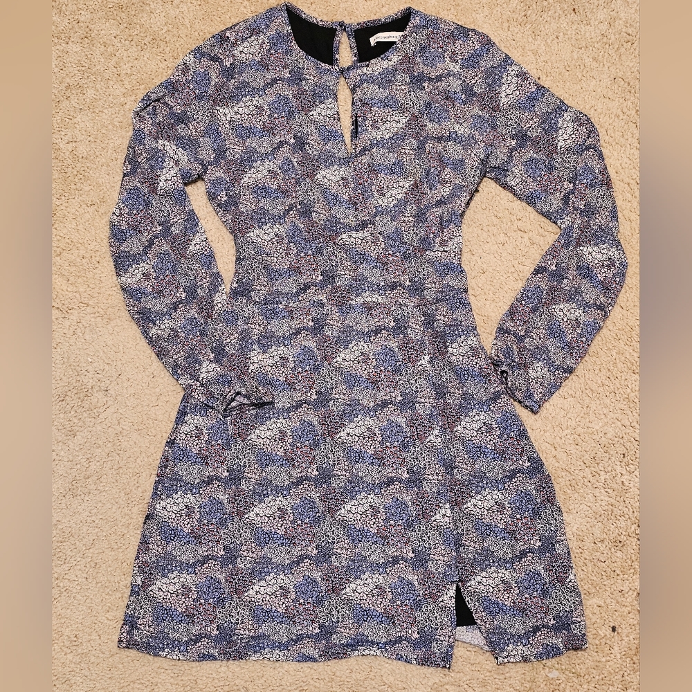 Abercrombie & Fitch Floral Long Sleeve Keyhole Lined Mini Dress size XS